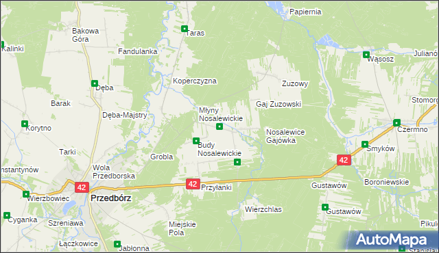 mapa Nosalewice, Nosalewice na mapie Targeo