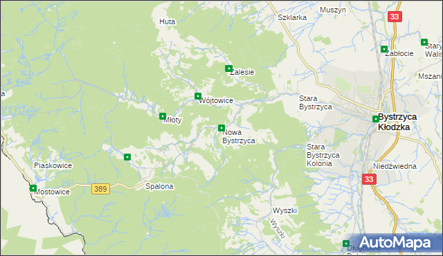 mapa Nowa Bystrzyca, Nowa Bystrzyca na mapie Targeo