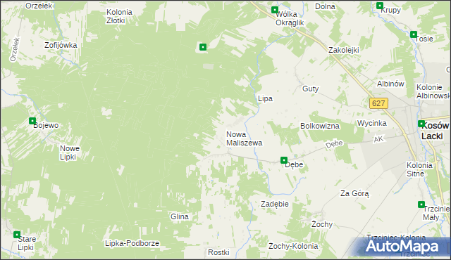 mapa Nowa Maliszewa, Nowa Maliszewa na mapie Targeo