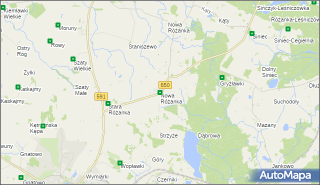 mapa Nowa Różanka gmina Kętrzyn, Nowa Różanka gmina Kętrzyn na mapie Targeo