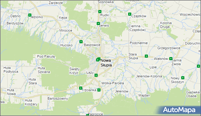 mapa Nowa Słupia, Nowa Słupia na mapie Targeo