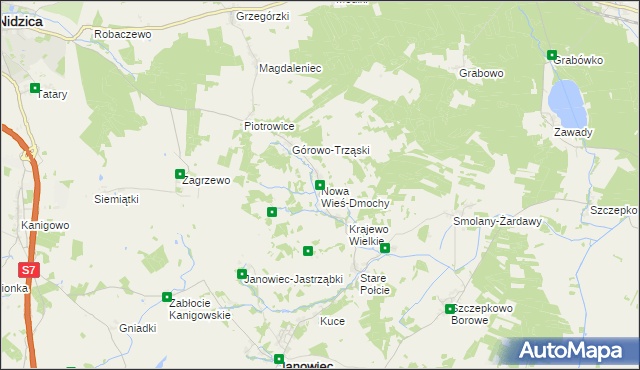 mapa Nowa Wieś-Dmochy, Nowa Wieś-Dmochy na mapie Targeo