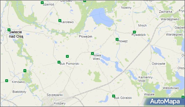 mapa Nowa Wieś gmina Jabłonowo Pomorskie, Nowa Wieś gmina Jabłonowo Pomorskie na mapie Targeo