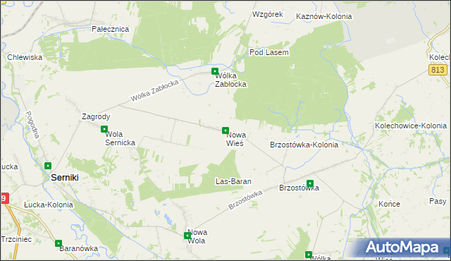 mapa Nowa Wieś gmina Serniki, Nowa Wieś gmina Serniki na mapie Targeo