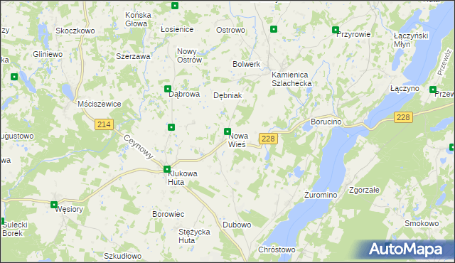 mapa Nowa Wieś gmina Stężyca, Nowa Wieś gmina Stężyca na mapie Targeo