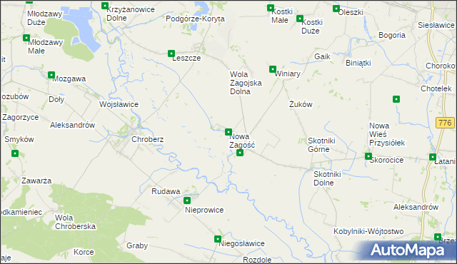 mapa Nowa Zagość, Nowa Zagość na mapie Targeo