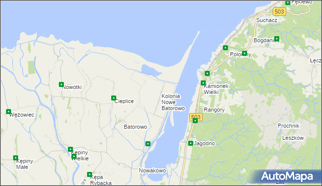 mapa Nowe Batorowo, Nowe Batorowo na mapie Targeo