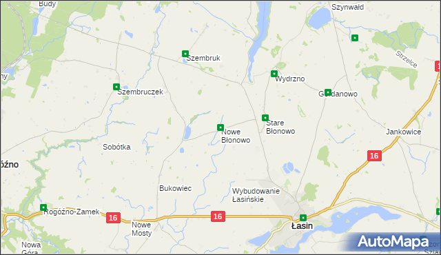 mapa Nowe Błonowo, Nowe Błonowo na mapie Targeo