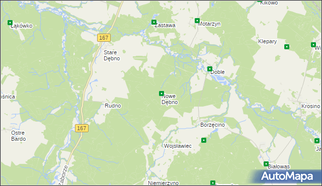 mapa Nowe Dębno, Nowe Dębno na mapie Targeo