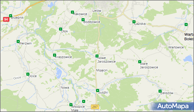 mapa Nowe Jaroszowice, Nowe Jaroszowice na mapie Targeo