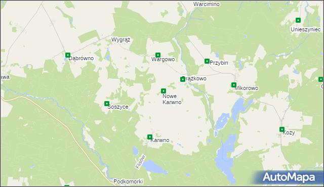 mapa Nowe Karwno, Nowe Karwno na mapie Targeo