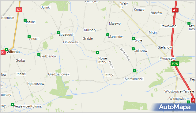 mapa Nowe Ktery, Nowe Ktery na mapie Targeo