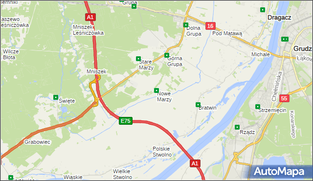 mapa Nowe Marzy, Nowe Marzy na mapie Targeo