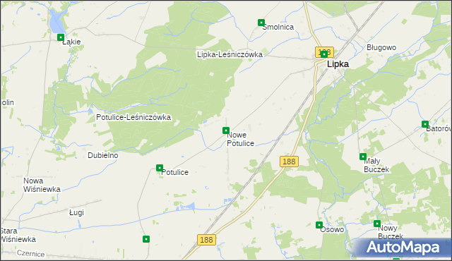 mapa Nowe Potulice, Nowe Potulice na mapie Targeo