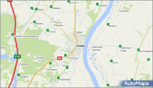 mapa Nowe powiat świecki, Nowe powiat świecki na mapie Targeo