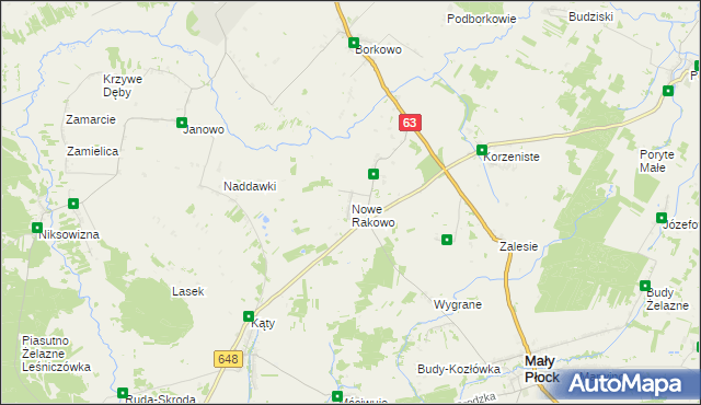 mapa Nowe Rakowo, Nowe Rakowo na mapie Targeo