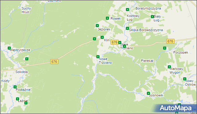 mapa Nowe Trzciano, Nowe Trzciano na mapie Targeo