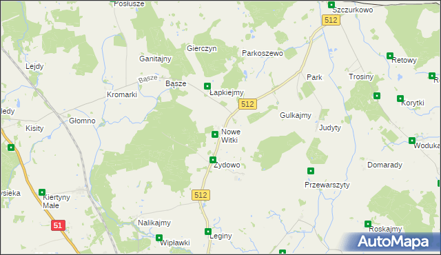 mapa Nowe Witki, Nowe Witki na mapie Targeo