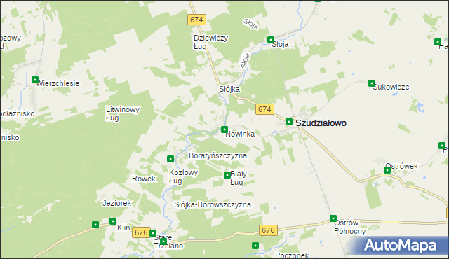 mapa Nowinka gmina Szudziałowo, Nowinka gmina Szudziałowo na mapie Targeo