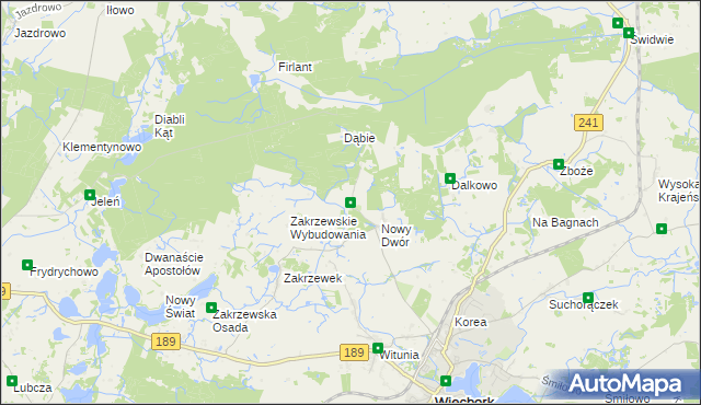 mapa Nowy Dwór gmina Więcbork, Nowy Dwór gmina Więcbork na mapie Targeo