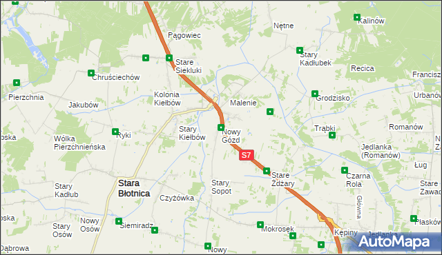 mapa Nowy Gózd, Nowy Gózd na mapie Targeo