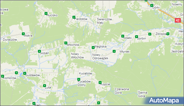 mapa Nowy Odrowążek, Nowy Odrowążek na mapie Targeo