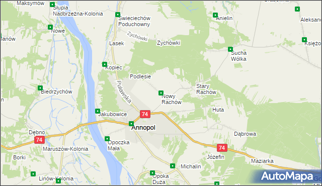 mapa Nowy Rachów, Nowy Rachów na mapie Targeo