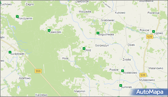 mapa Obóz, Obóz na mapie Targeo