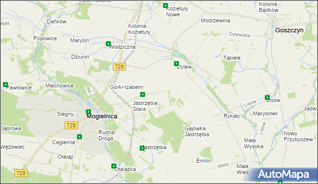 mapa Odcinki Dylewskie, Odcinki Dylewskie na mapie Targeo