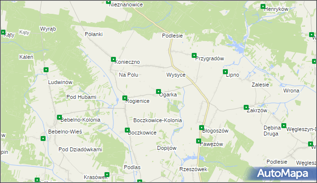 mapa Ogarka, Ogarka na mapie Targeo