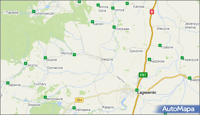 mapa Oleszna, Oleszna na mapie Targeo