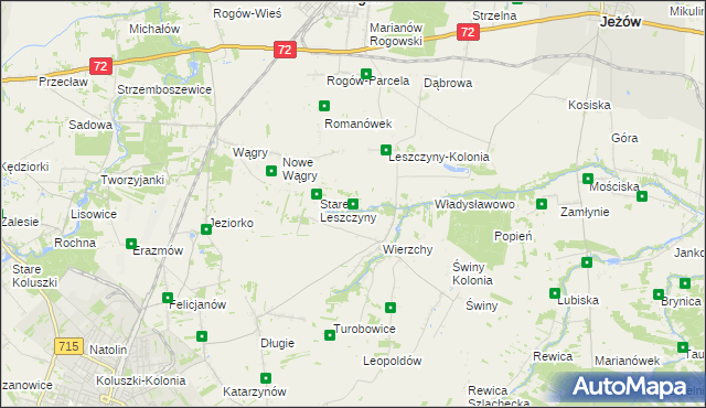 mapa Olszewo gmina Jeżów, Olszewo gmina Jeżów na mapie Targeo