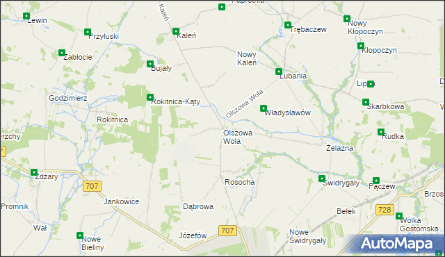 mapa Olszowa Wola, Olszowa Wola na mapie Targeo