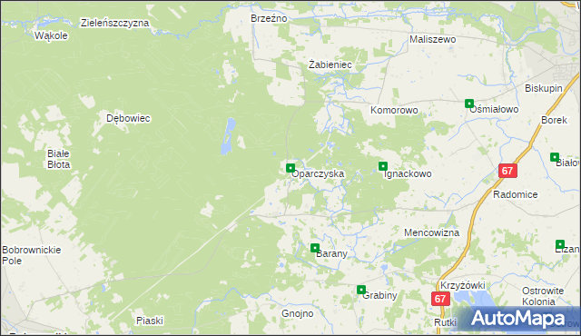 mapa Oparczyska, Oparczyska na mapie Targeo