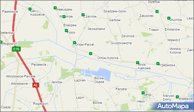 mapa Orłów-Kolonia, Orłów-Kolonia na mapie Targeo