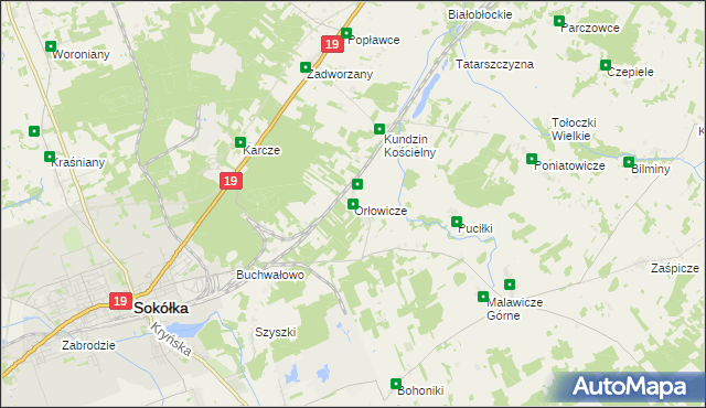 mapa Orłowicze, Orłowicze na mapie Targeo