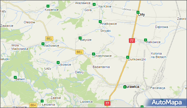 mapa Orzechowce, Orzechowce na mapie Targeo