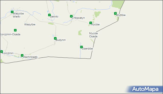 mapa Oserdów, Oserdów na mapie Targeo