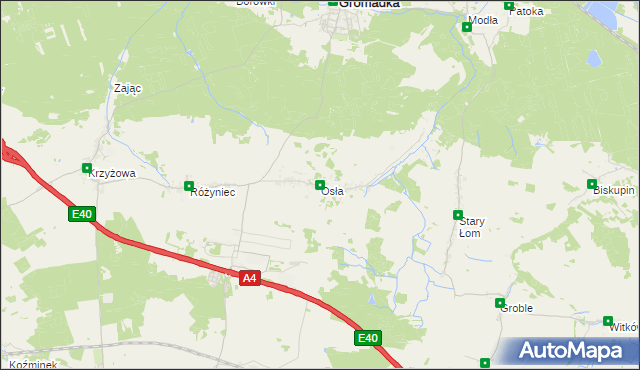 mapa Osła, Osła na mapie Targeo