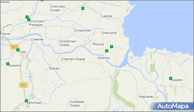 mapa Osłonka, Osłonka na mapie Targeo