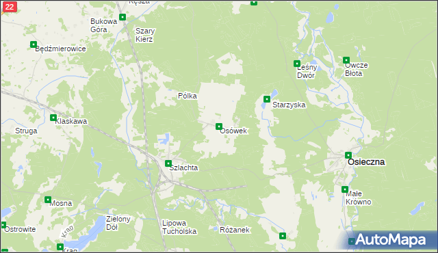 mapa Osówek gmina Osieczna, Osówek gmina Osieczna na mapie Targeo