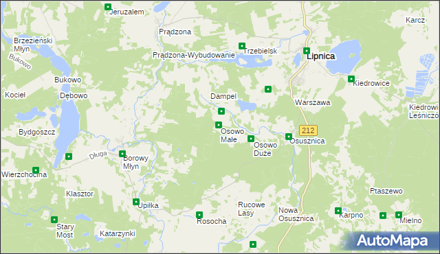 mapa Osowo Małe, Osowo Małe na mapie Targeo