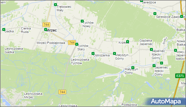 mapa Ostrożanka, Ostrożanka na mapie Targeo