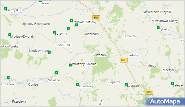 mapa Ostrożany, Ostrożany na mapie Targeo