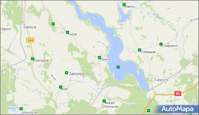 mapa Oświno, Oświno na mapie Targeo