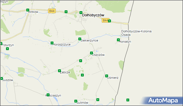 mapa Oszczów, Oszczów na mapie Targeo