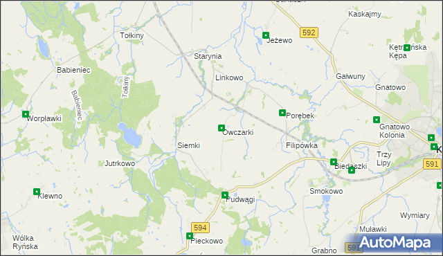 mapa Owczarki gmina Kętrzyn, Owczarki gmina Kętrzyn na mapie Targeo