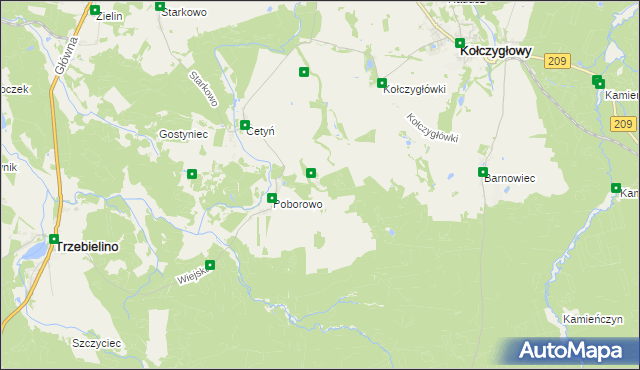 mapa Owczary gmina Trzebielino, Owczary gmina Trzebielino na mapie Targeo