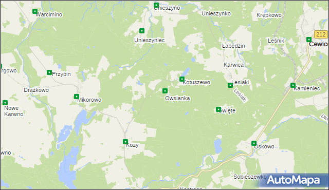 mapa Owsianka gmina Czarna Dąbrówka, Owsianka gmina Czarna Dąbrówka na mapie Targeo