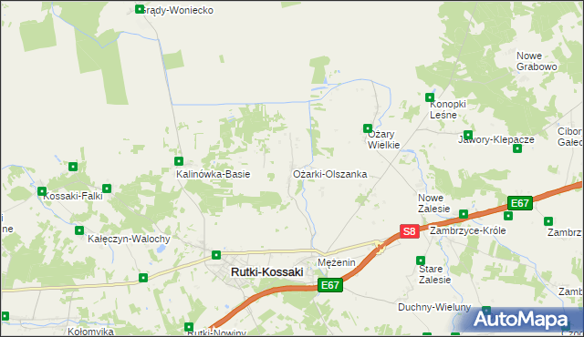 mapa Ożarki-Olszanka, Ożarki-Olszanka na mapie Targeo